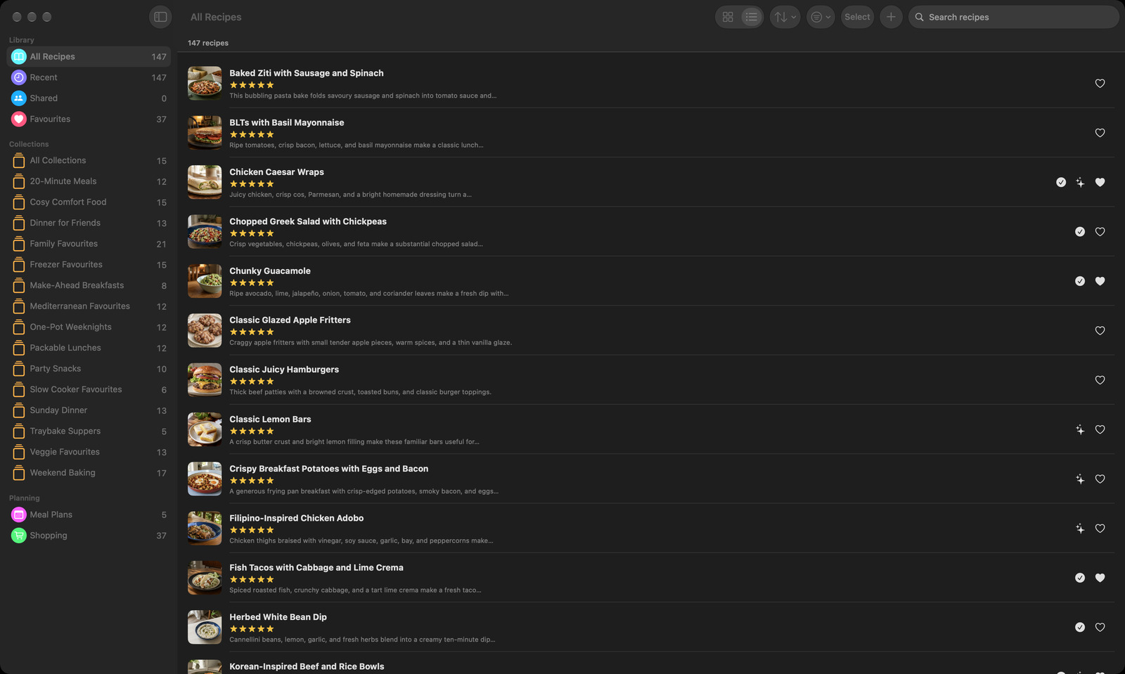 A personal library of recipes, presented with care.