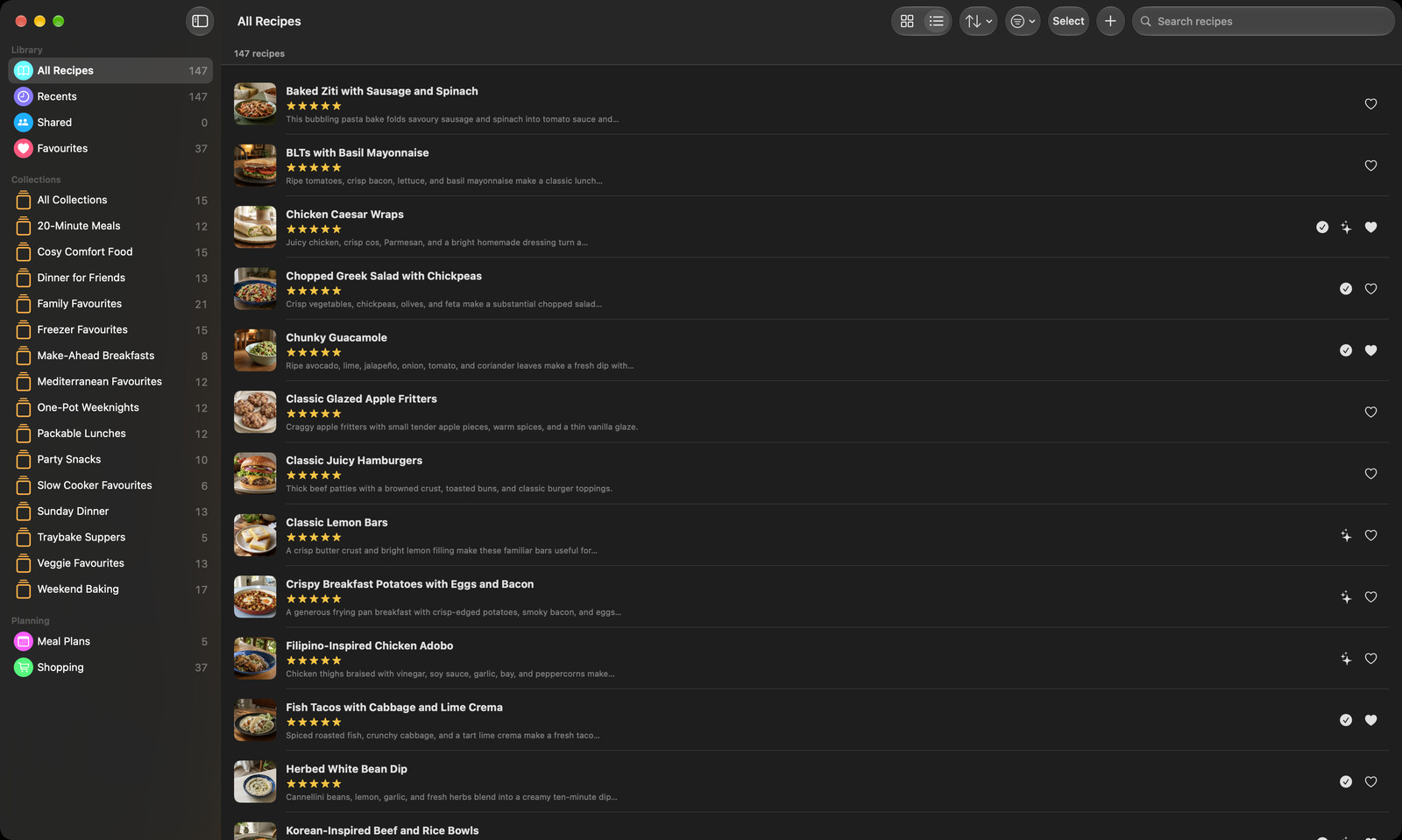 A personal library of recipes, presented with care.