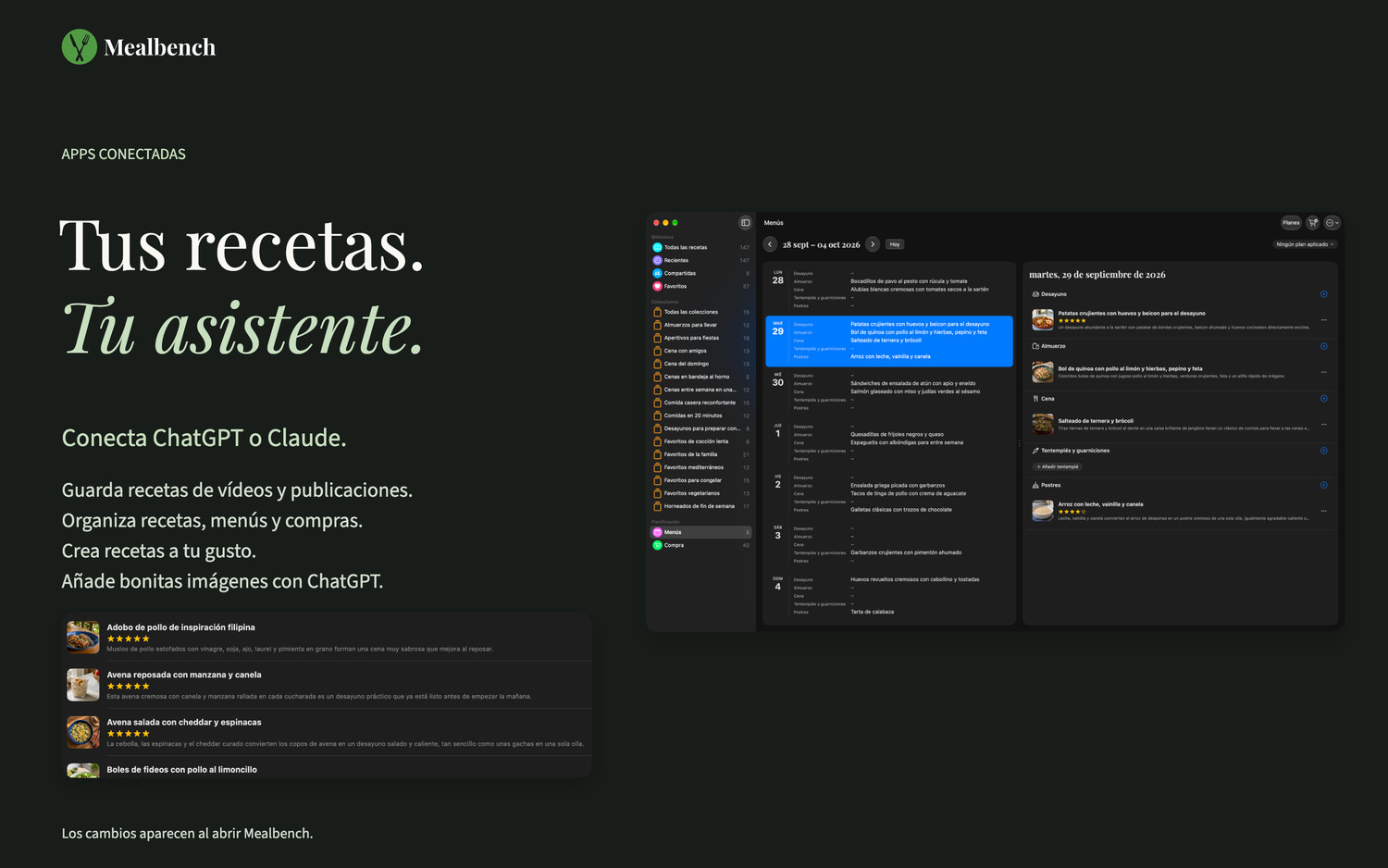 Tus recetas. Tu asistente.