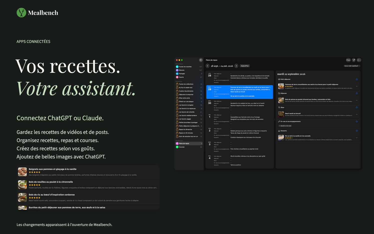 Vos recettes. Votre assistant.