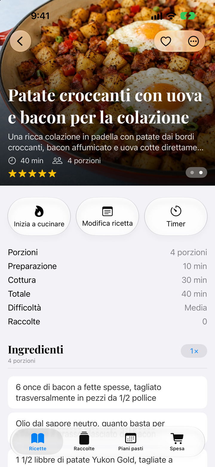 Scorri le foto e adatta le porzioni.